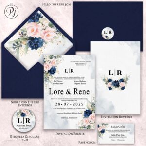 Invitaciones San Luis Potosí para Bodas, XV Años, Bautizo, Baby Shower, Primera Comunión, Digitales... Era Azul 03 Im4