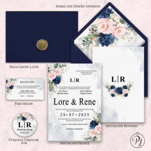 Invitaciones San Luis Potosí para Bodas, XV Años, Bautizo, Baby Shower, Primera Comunión, Digitales... Era Azul 03 Im5