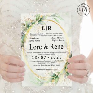Invitaciones San Luis Potosí para Bodas, XV Años, Bautizo, Baby Shower, Primera Comunión, Digitales... Era Verde 01 Im3