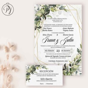 Invitaciones San Luis Potosí para Bodas, XV Años, Bautizo, Baby Shower, Primera Comunión, Digitales... Era Verde 02 Im1
