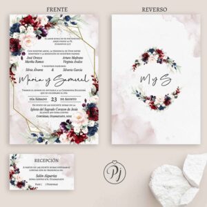 Invitaciones San Luis Potosí para Bodas, XV Años, Bautizo, Baby Shower, Primera Comunión, Digitales... Era Vino 02 Im2