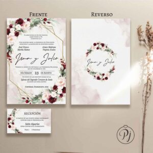 Invitaciones San Luis Potosí para Bodas, XV Años, Bautizo, Baby Shower, Primera Comunión, Digitales... Era Vino 03 Im2