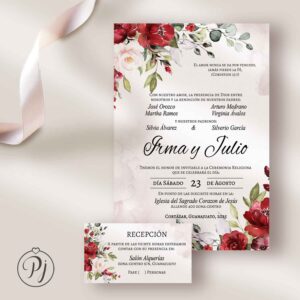 Invitaciones San Luis Potosí para Bodas, XV Años, Bautizo, Baby Shower, Primera Comunión, Digitales... Era Rojo 01 Im1