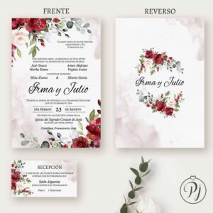 Invitaciones San Luis Potosí para Bodas, XV Años, Bautizo, Baby Shower, Primera Comunión, Digitales... Era Rojo 01 Im2